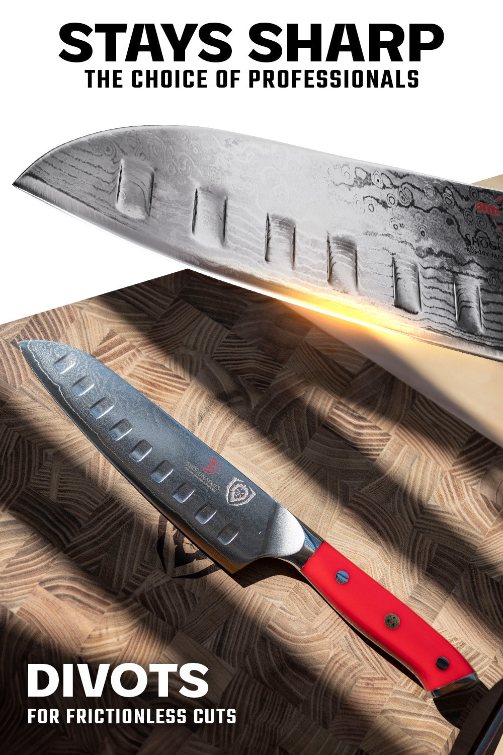 Santoku Knife 7" | Crimson Red ABS Handle | Shogun Series | Dalstrong ©