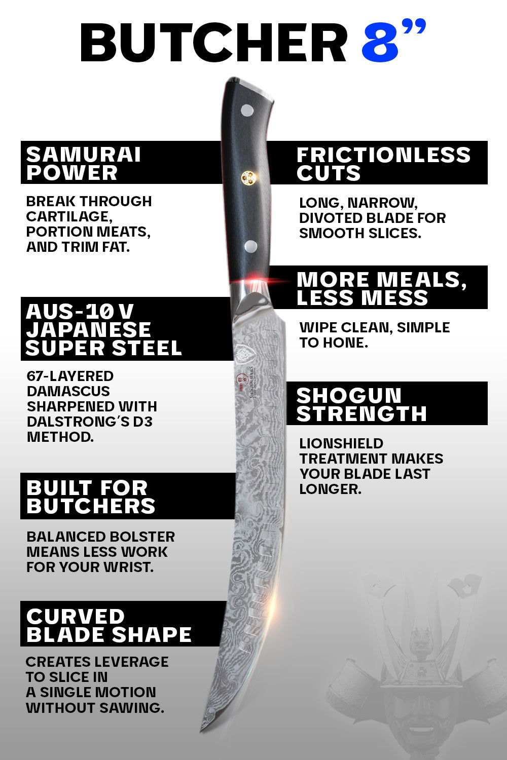 Butcher & Breaking Knife 8" | Shogun Series ELITE | Dalstrong ©