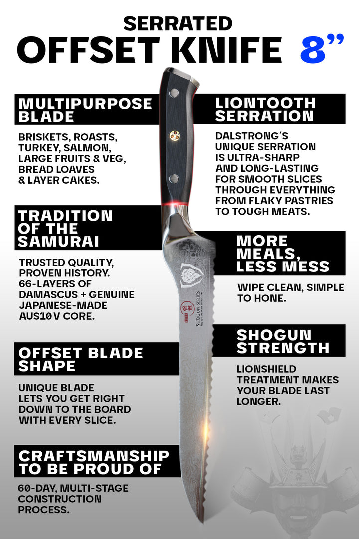 Serrated Offset Knife 8" | Shogun Series ELITE | Dalstrong ©