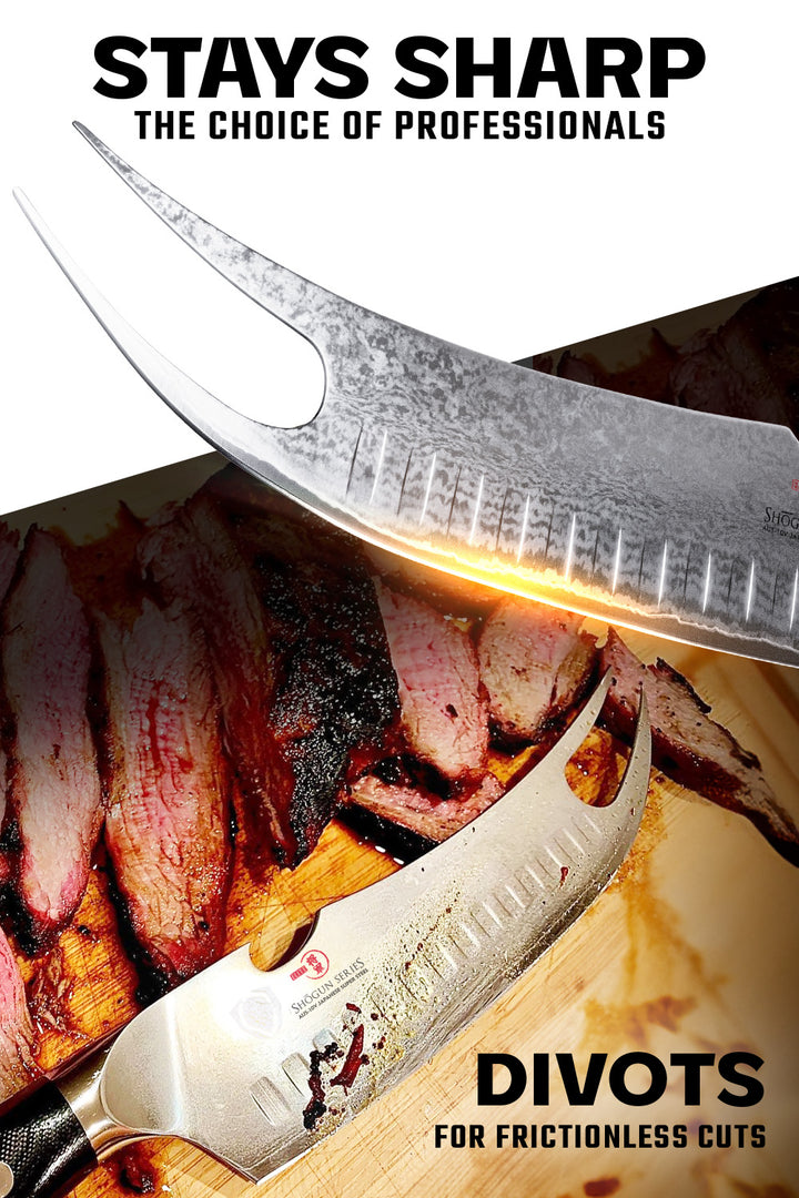BBQ Pitmaster & Meat Knife 8" | Forked Tip & Bottle Opener | Shogun Series ELITE | Dalstrong ©