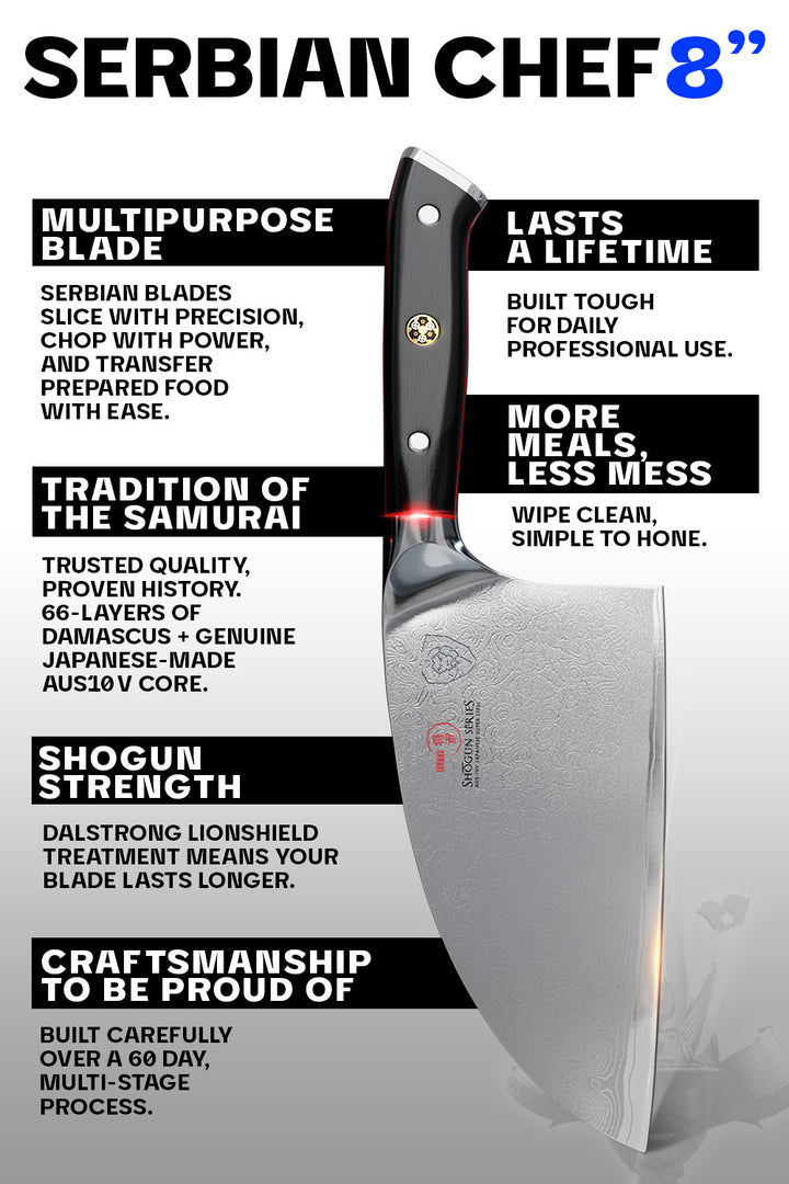 Serbian Chef's Knife 8" | Shogun Series ELITE | Dalstrong ©