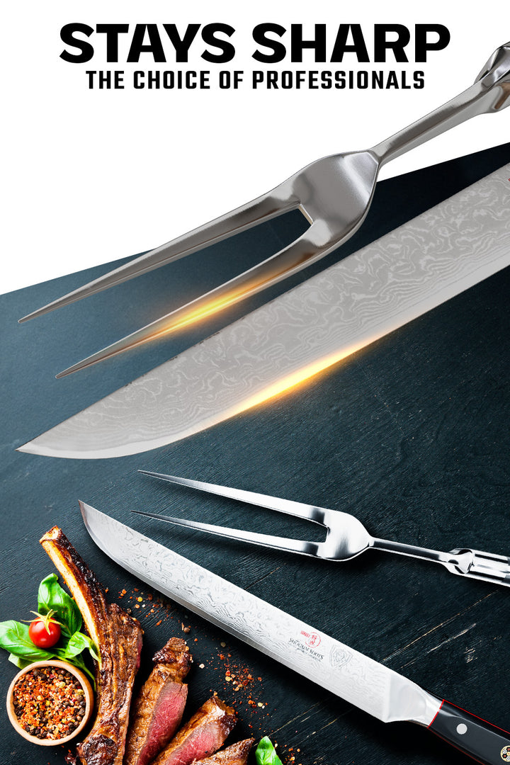 Carving Knife & Fork Set 9" | Shogun Series ELITE | Dalstrong ©