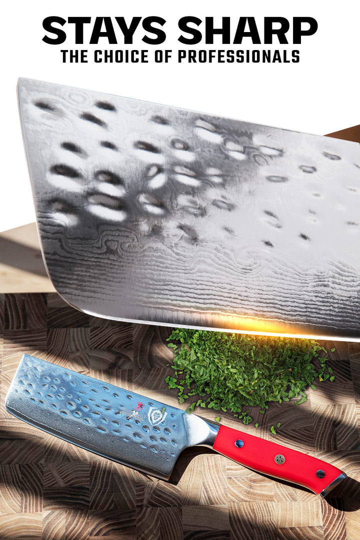 Nakiri Vegetable Knife 6" | Crimson Red ABS Handle | Shogun Series X | Dalstrong ©