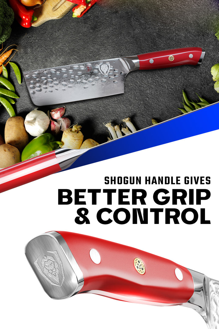 Nakiri Vegetable Knife 6" | Crimson Red ABS Handle | Shogun Series X | Dalstrong ©