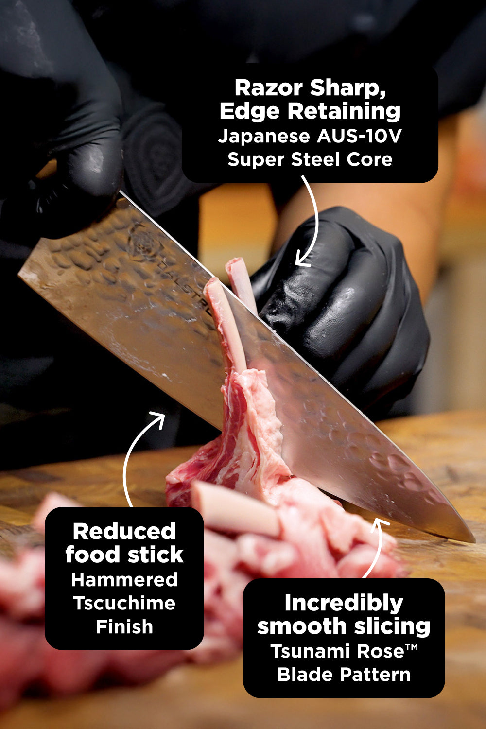 Premium Starter Kit | Shogun Series 8" Chef Knife + 7" Santoku Knife + 3.5" Paring Knife + Lionswood Teak Cutting Board