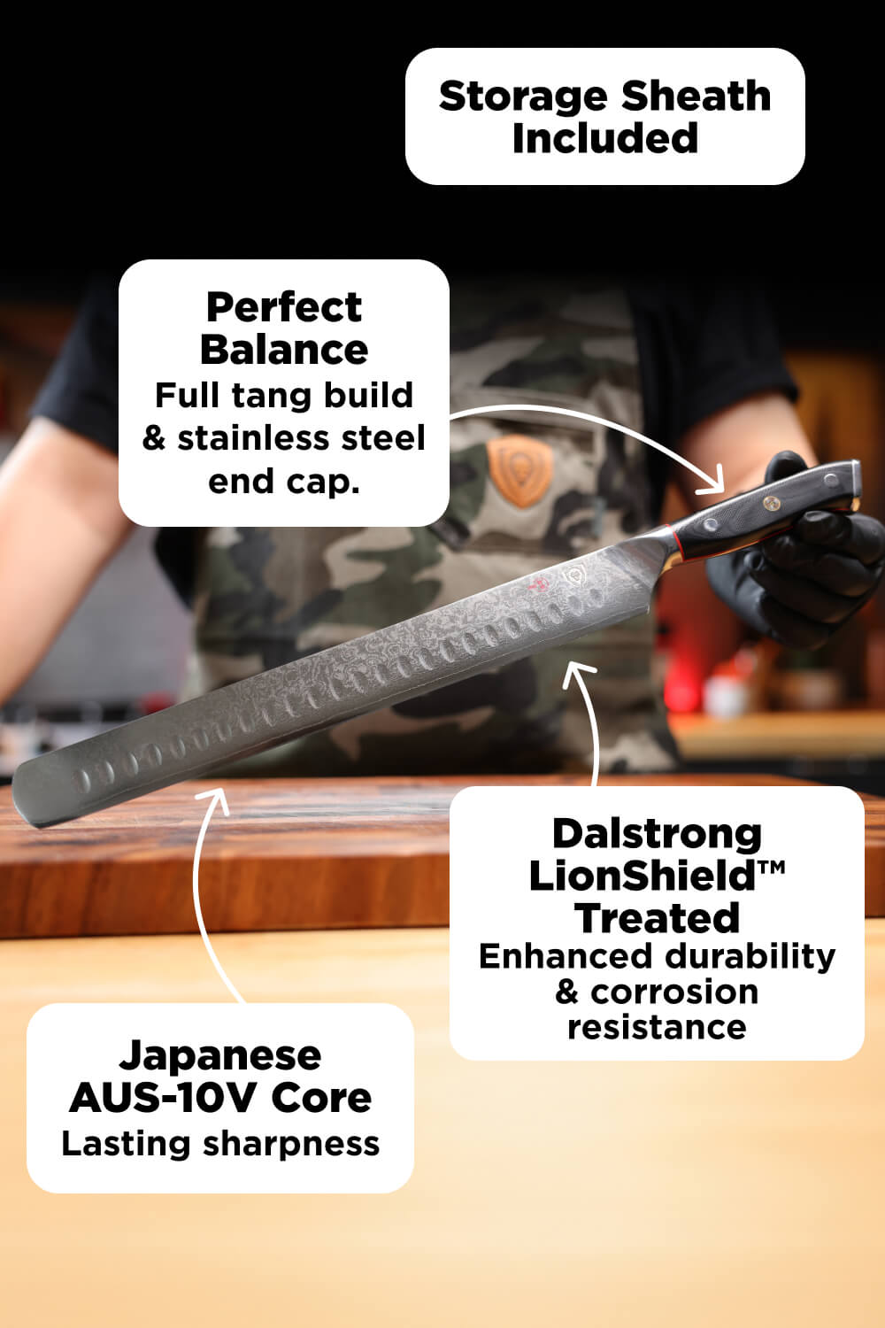 Slicing Knife 12" + Fillet Knife 6" + Meat Fork | Shogun Series | Elite
