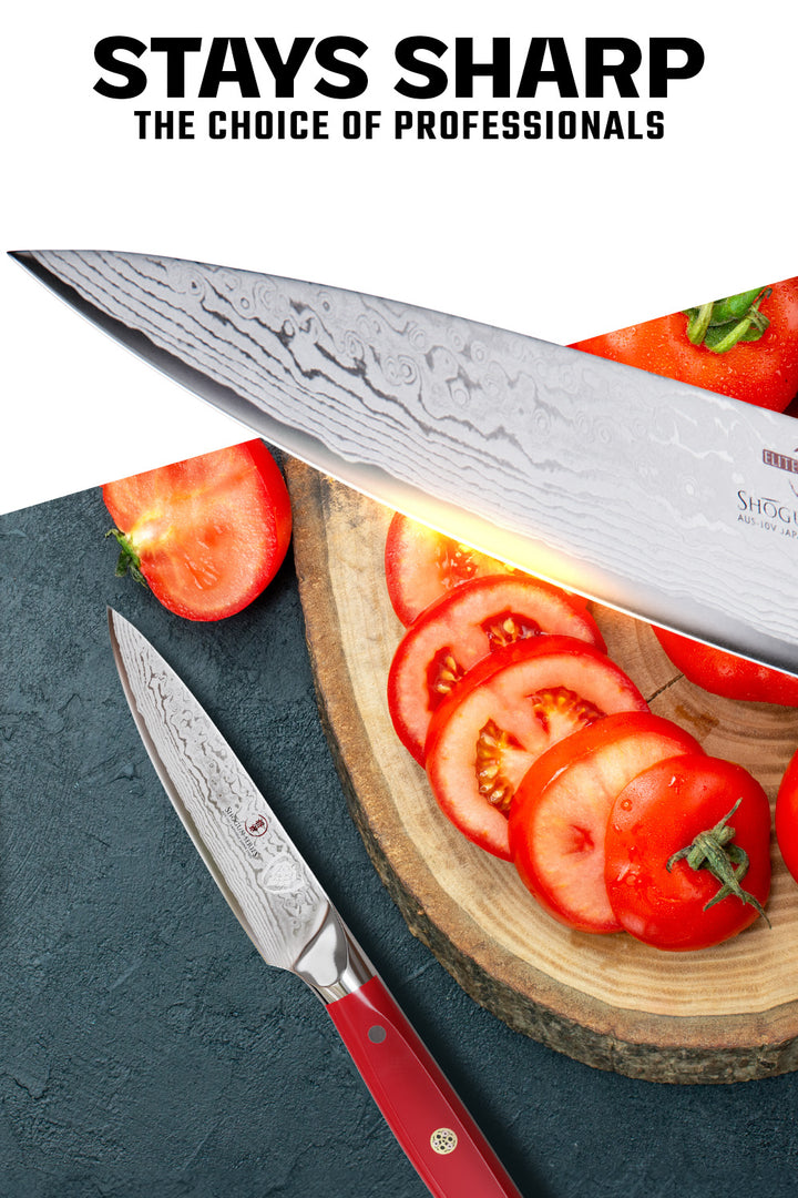 Paring Knife 3.5" | Crimson Red ABS Handle | Shogun Series | Dalstrong ©