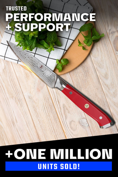 Paring Knife 3.5" | Crimson Red ABS Handle | Shogun Series | Dalstrong ©