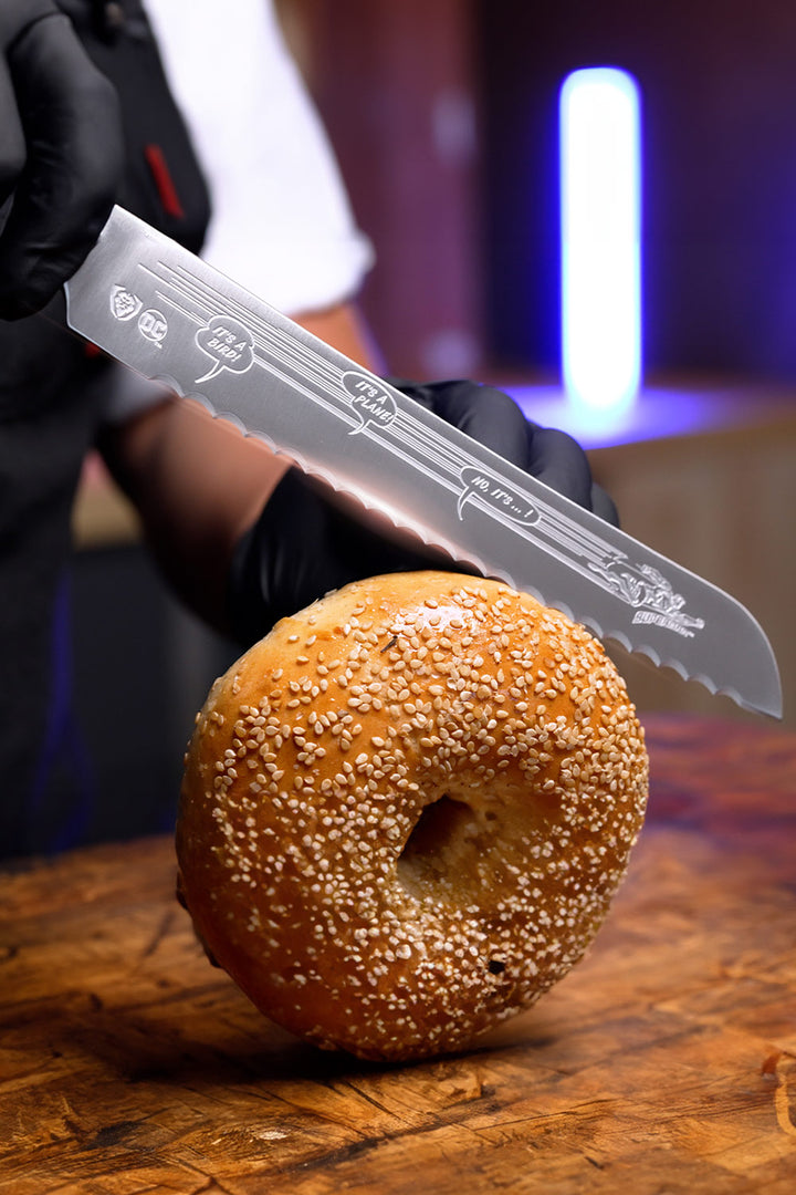 The Superman™  Bundle | 8" Chef Knife + 3.75" Paring Knife + 8" Serrated Bread Knife + Chef's Apron