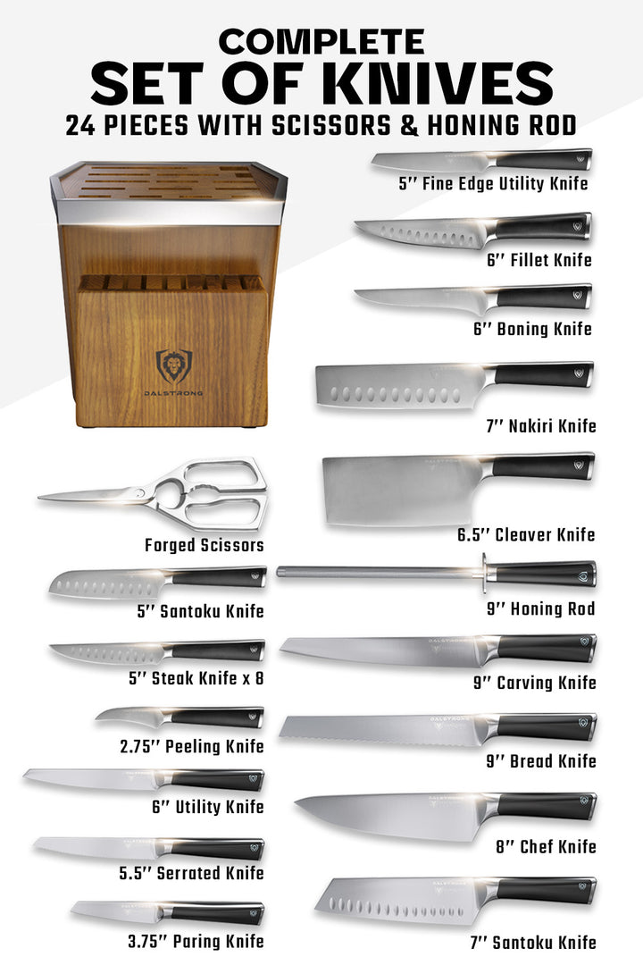 24-Piece Knife Block Set | Vanquish Series | NSF Certified | Dalstrong ©
