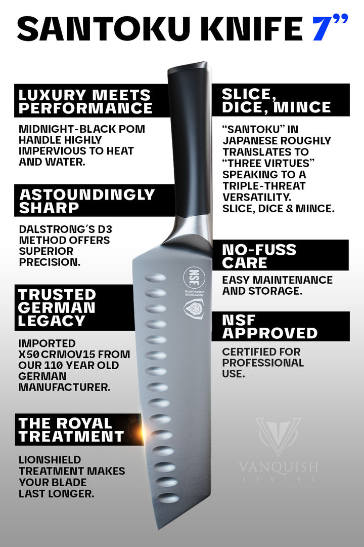 Santoku Knife  7" | Vanquish Series | NSF Certified | Dalstrong ©