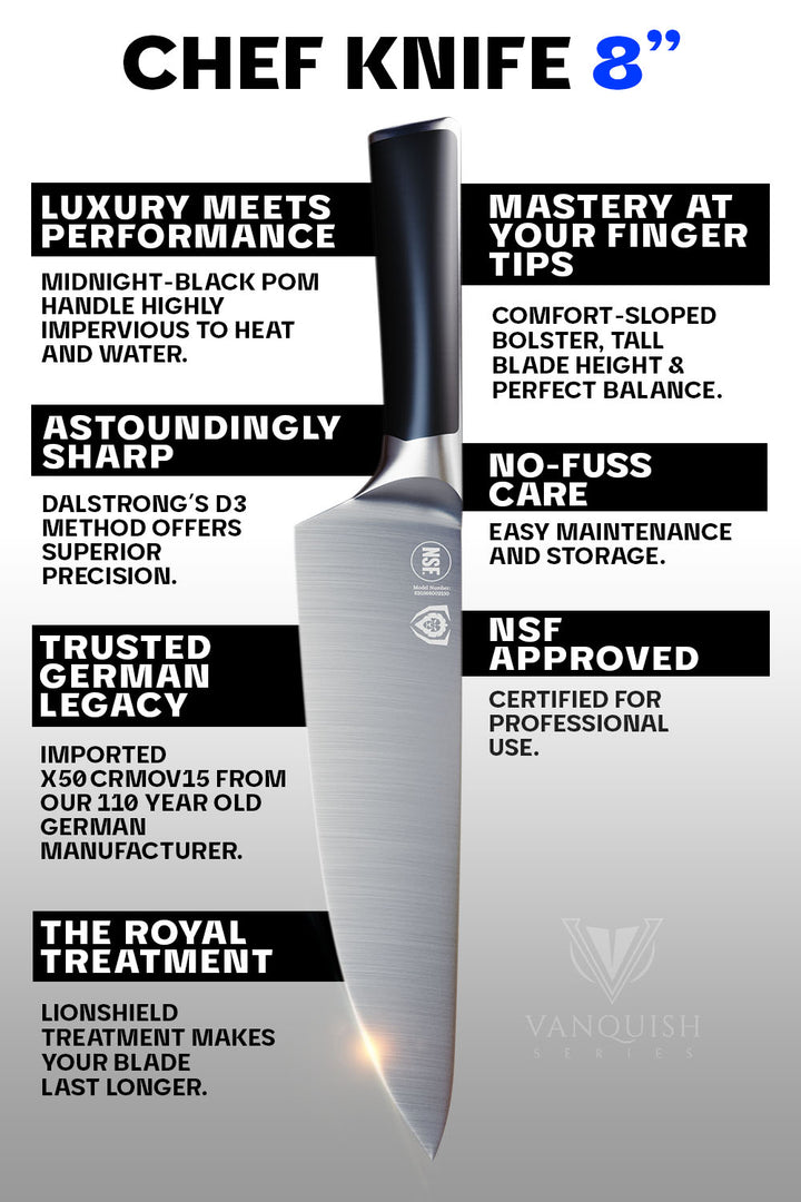 Chef's Knife 8" | Vanquish Series | NSF Certified | Dalstrong ©