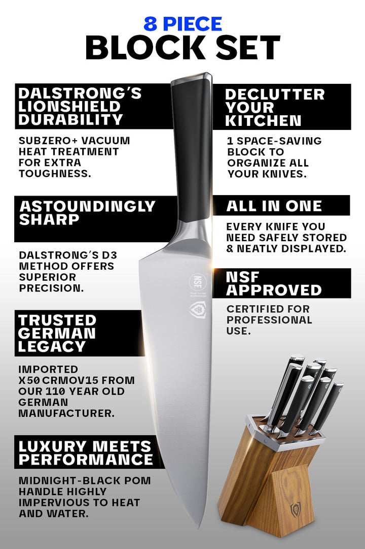 8-Piece Knife Block Set | Vanquish Series | NSF Certified | Dalstrong ©