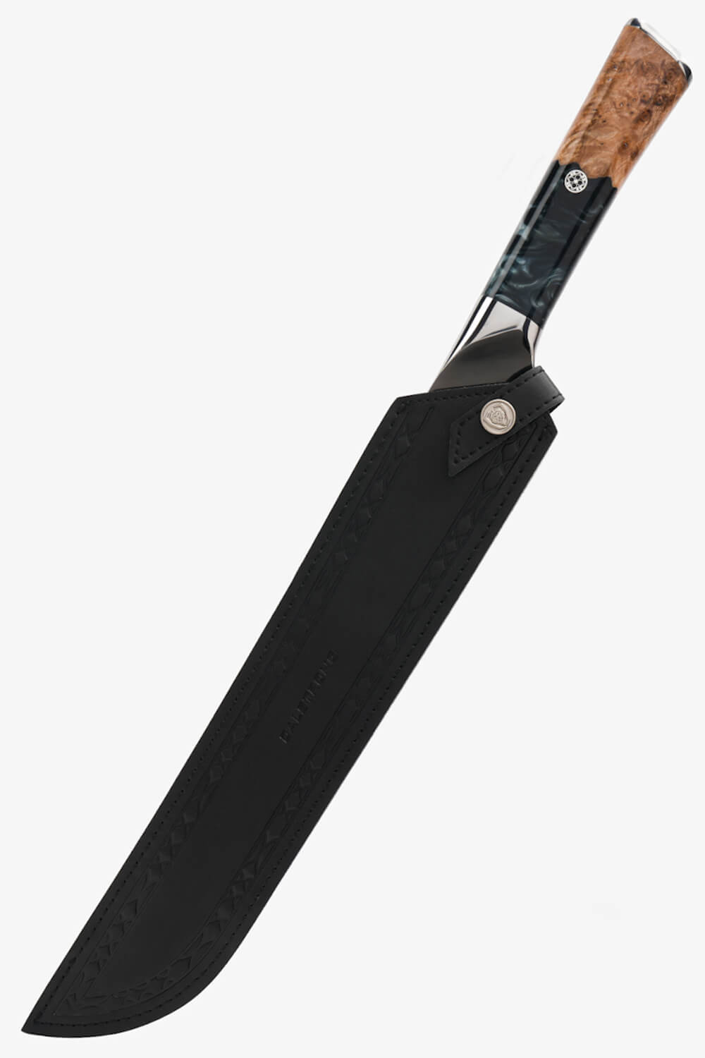 The Valhalla Series Ravenstone Bundle | 8" Chef-Cleaver Crixus Hybrid + 12" Slicing & Carving Knife