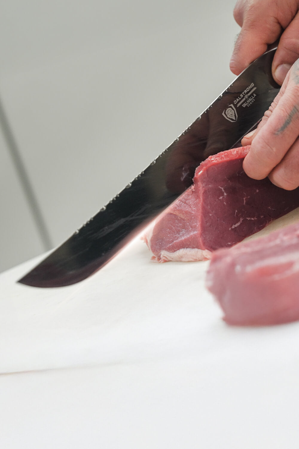 The Valhalla Series Ravenstone Bundle | 8" Chef-Cleaver Crixus Hybrid + 12" Slicing & Carving Knife