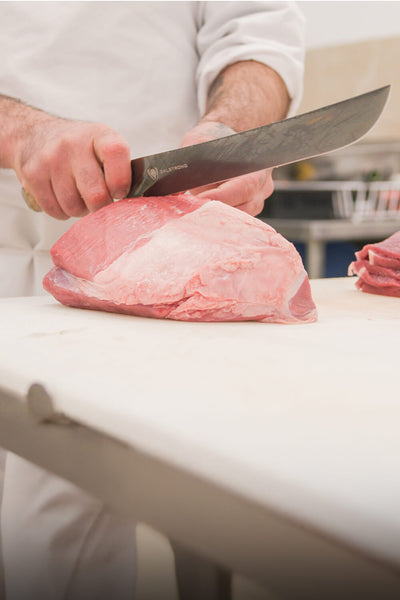 The Valhalla Series Ravenstone Bundle | 8" Chef-Cleaver Crixus Hybrid + 12" Slicing & Carving Knife