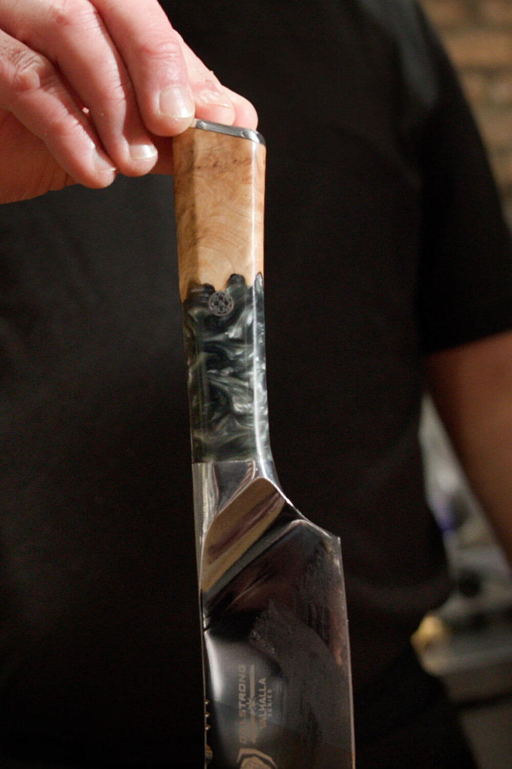 The Valhalla Series Ravenstone Bundle | 8" Chef-Cleaver Crixus Hybrid + 12" Slicing & Carving Knife