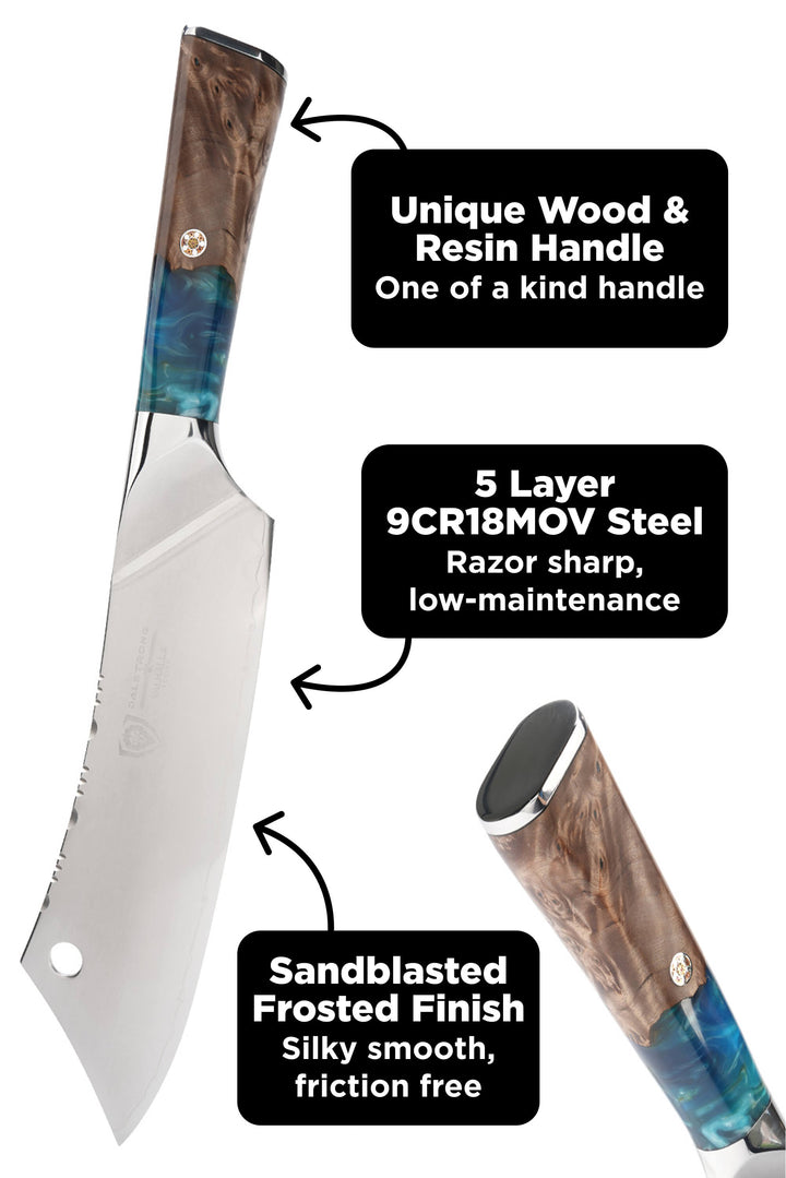 Chef & Cleaver Hybrid Knife 8" | The Crixus | Valhalla Series | Dalstrong ©
