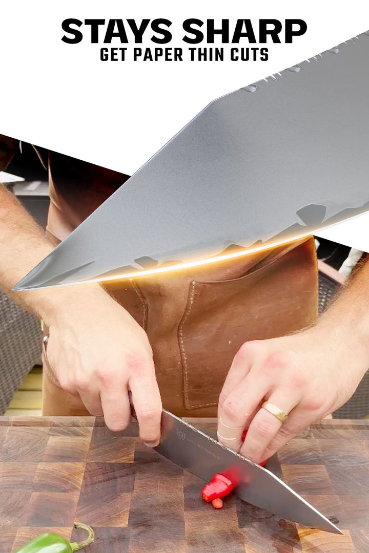 Chef's Knife 8" | Glacial White Resin & Wood Handle | Valhalla Series | Dalstrong ©