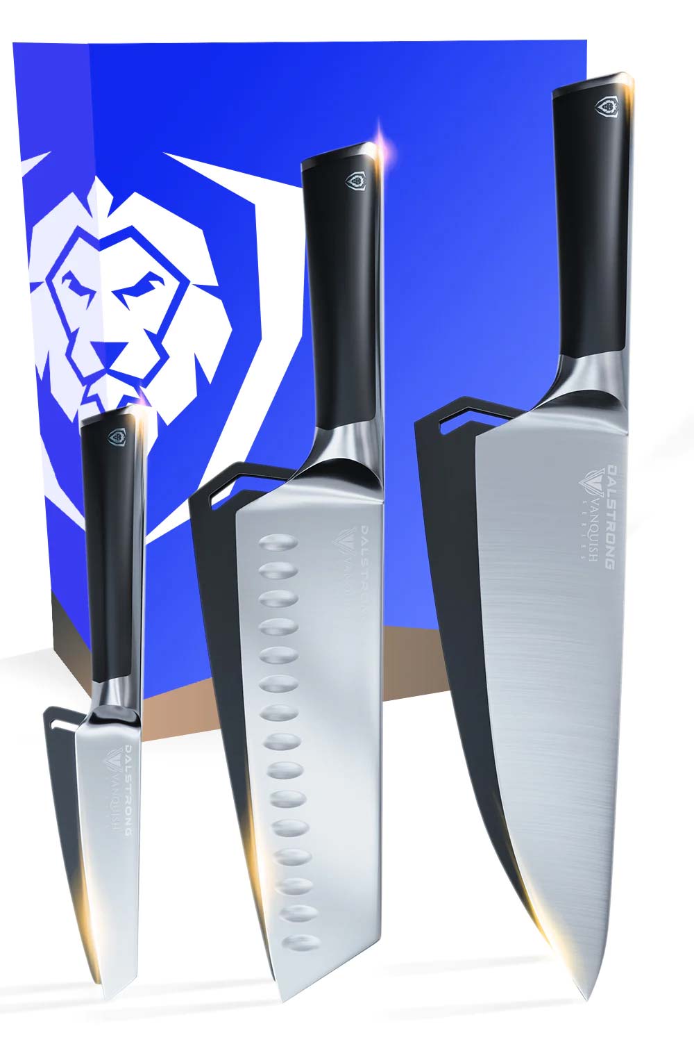 3-Piece Knife Block Set | Black Handle | Vanquish Series | NSF Certified | Dalstrong ©