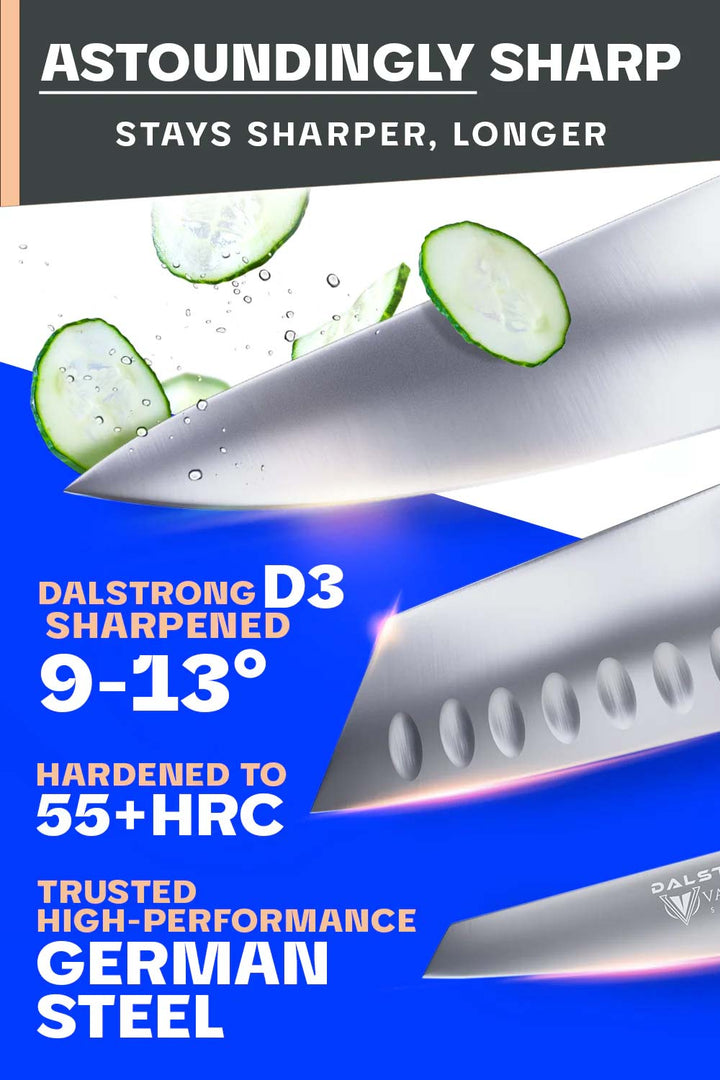 3-Piece Knife Block Set | White Handle | Vanquish Series | NSF Certified | Dalstrong ©