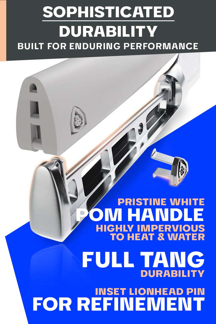 3-Piece Knife Block Set | White Handle | Vanquish Series | NSF Certified | Dalstrong ©