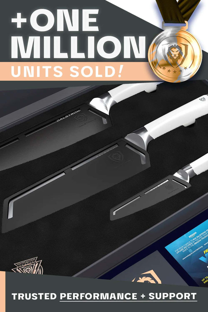 3-Piece Knife Block Set | White Handle | Vanquish Series | NSF Certified | Dalstrong ©