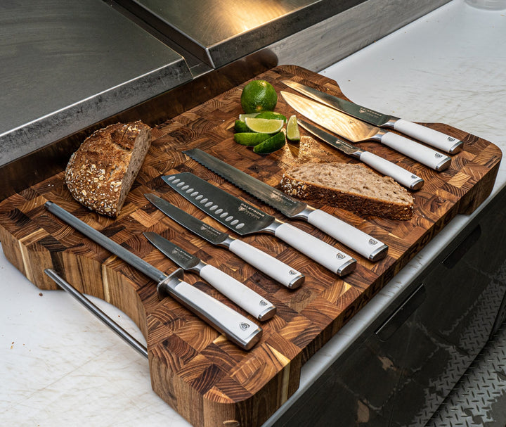 The Gladiator Bundle |  18-Piece Colossal Knife Set + Lionswood Teak Cutting Board