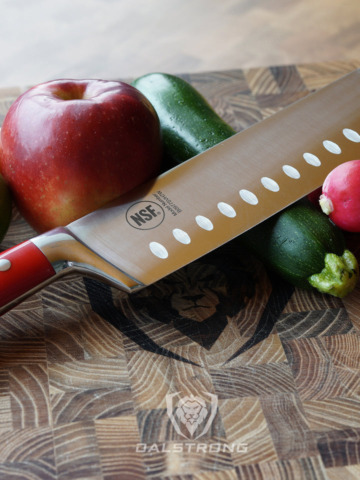 Nakiri Vegetable Knife 7" | Crimson Red ABS Handle | Gladiator Series | NSF Certified | Dalstrong ©