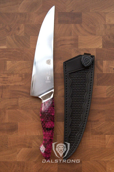 Chef's Knife 8" | Purple Handle | Frosted Amethyst Edition | Frost Fire Series | NSF Certified | Dalstrong ©