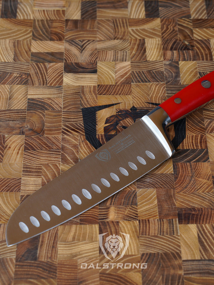 Santoku Knife 7" | Crimson Red ABS Handle | Gladiator Series | NSF Certified | Dalstrong ©