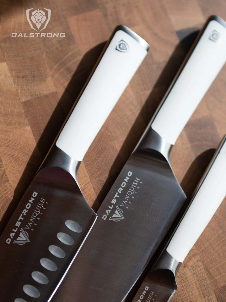 3-Piece Knife Block Set | White Handle | Vanquish Series | NSF Certified | Dalstrong ©