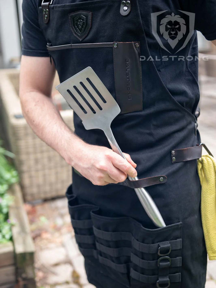 BBQ Apron |  Heavy-Duty Waxed Canvas | Professional Chef's Kitchen Apron | Dalstrong ©