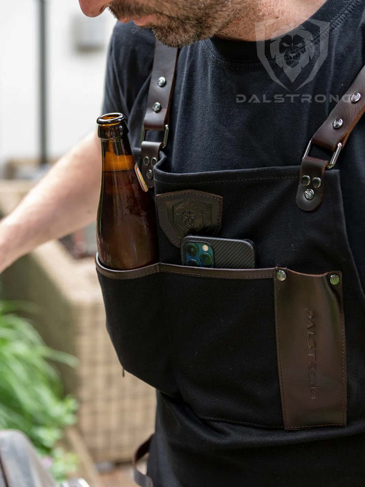 BBQ Apron |  Heavy-Duty Waxed Canvas | Professional Chef's Kitchen Apron | Dalstrong ©