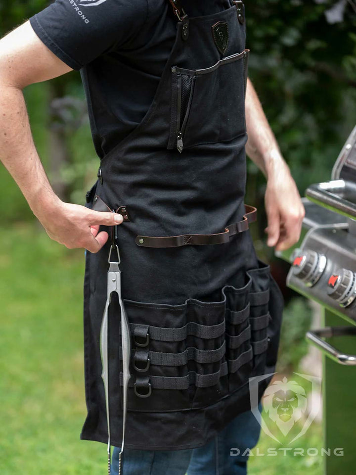 BBQ Apron |  Heavy-Duty Waxed Canvas | Professional Chef's Kitchen Apron | Dalstrong ©