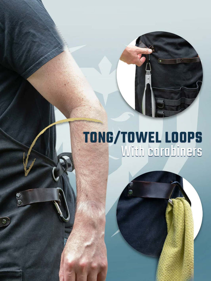 BBQ Apron |  Heavy-Duty Waxed Canvas | Professional Chef's Kitchen Apron | Dalstrong ©