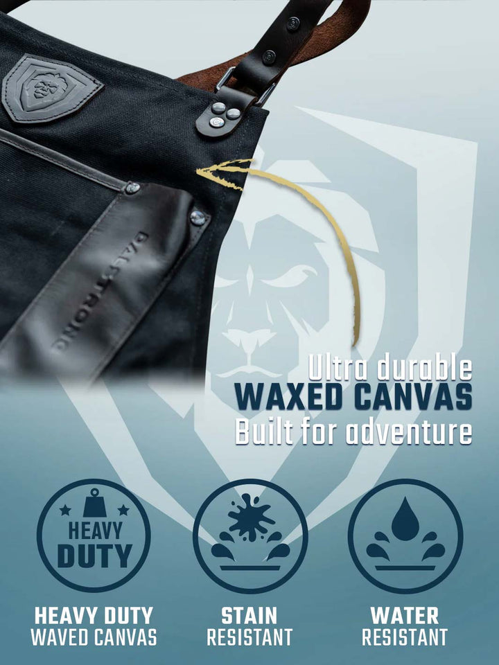 BBQ Apron |  Heavy-Duty Waxed Canvas | Professional Chef's Kitchen Apron | Dalstrong ©