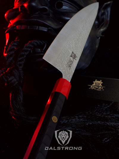 Chef Knife 8" | Double Bevel | Black Acacia Wood Sheath | Ronin Series | Dalstrong ©