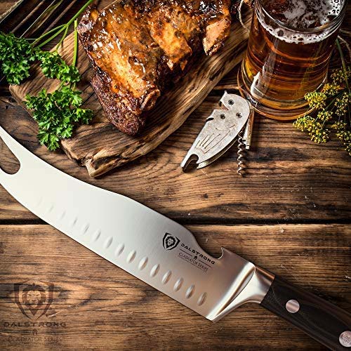 BBQ & Pitmaster Meat Knife 8" with Forked Tip & Bottle Opener | Gladiator Series | NSF Certified | Dalstrong ©