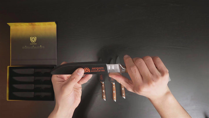 4-Piece Steak Knife Set 5" | Olive Wood Handle | Gladiator Series | Dalstrong ©