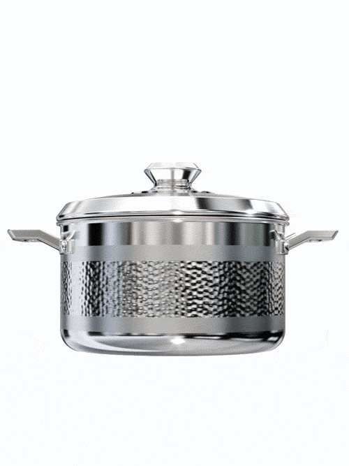 5 Quart Stock Pot | Hammered Finish Silver | Avalon Series | Dalstrong ©