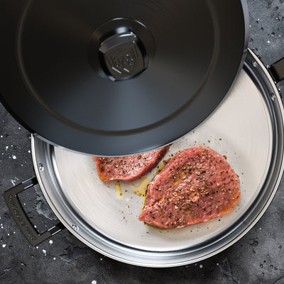 12" Sauté Frying Pan | Hammered Finish Black | Avalon Series | Dalstrong ©