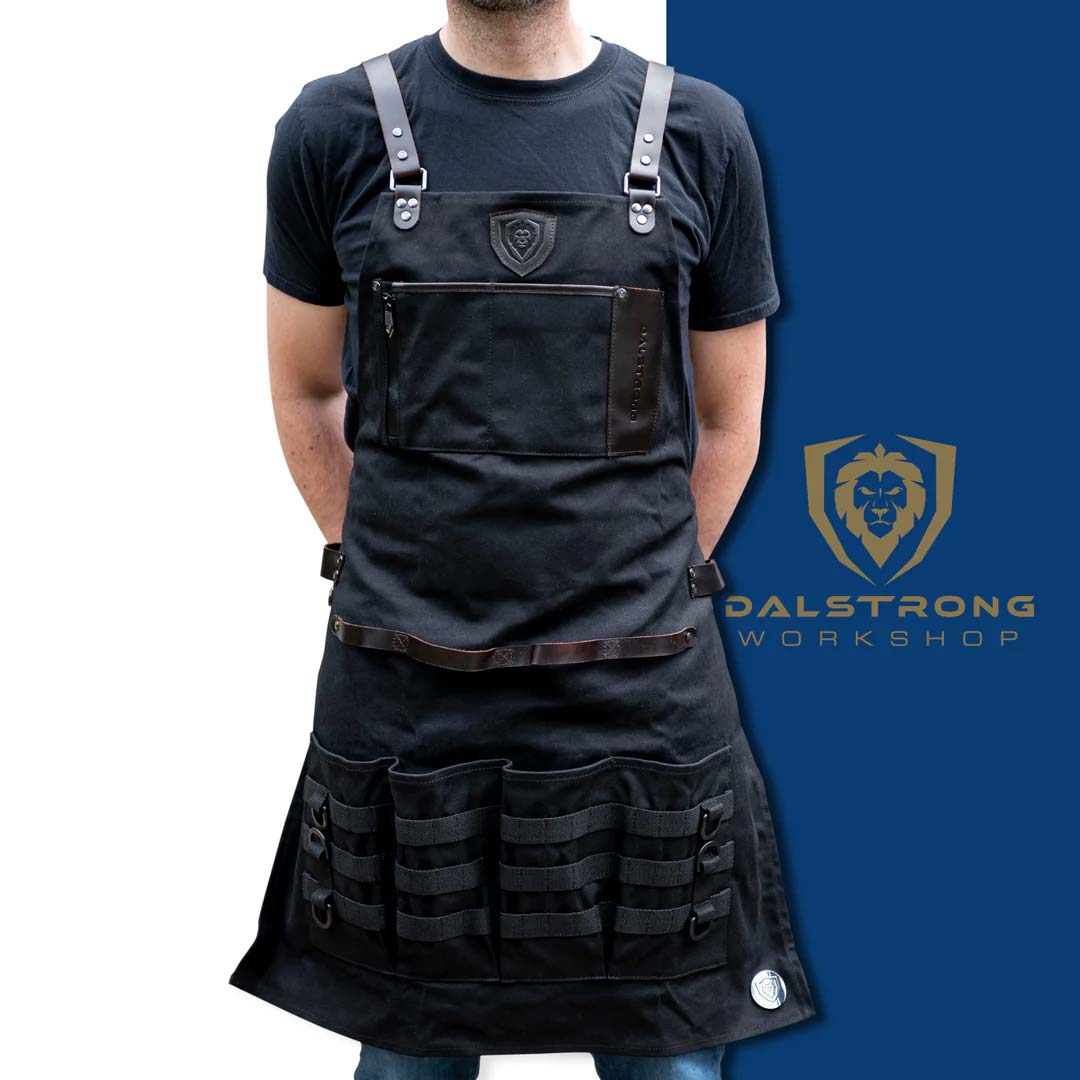 BBQ Apron |  Heavy-Duty Waxed Canvas | Professional Chef's Kitchen Apron | Dalstrong ©
