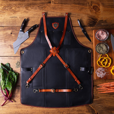 The Culinary Commander | Top-Grain Leather | Professional Chef's Kitchen Apron | Dalstrong ©