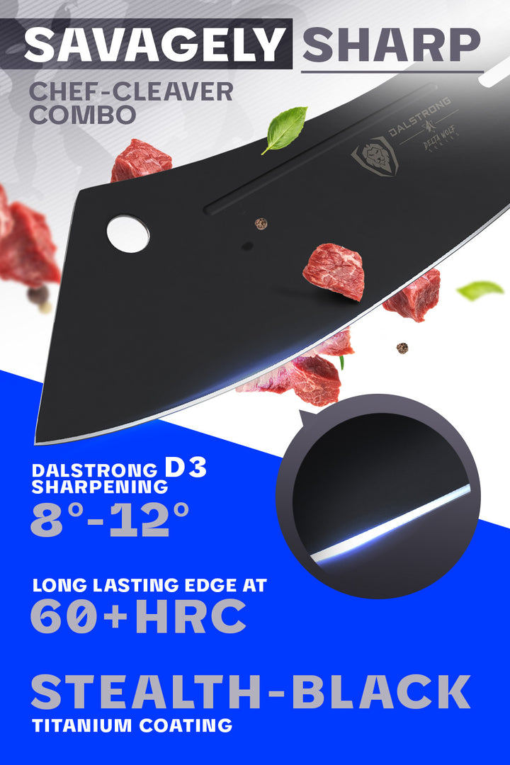 Chef & Cleaver Hybrid Knife 8" | Crixus | Delta Wolf Series | Dalstrong ©