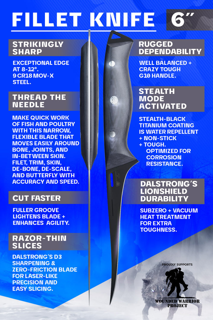 Fillet Knife 6" | Delta Wolf Series | Dalstrong ©
