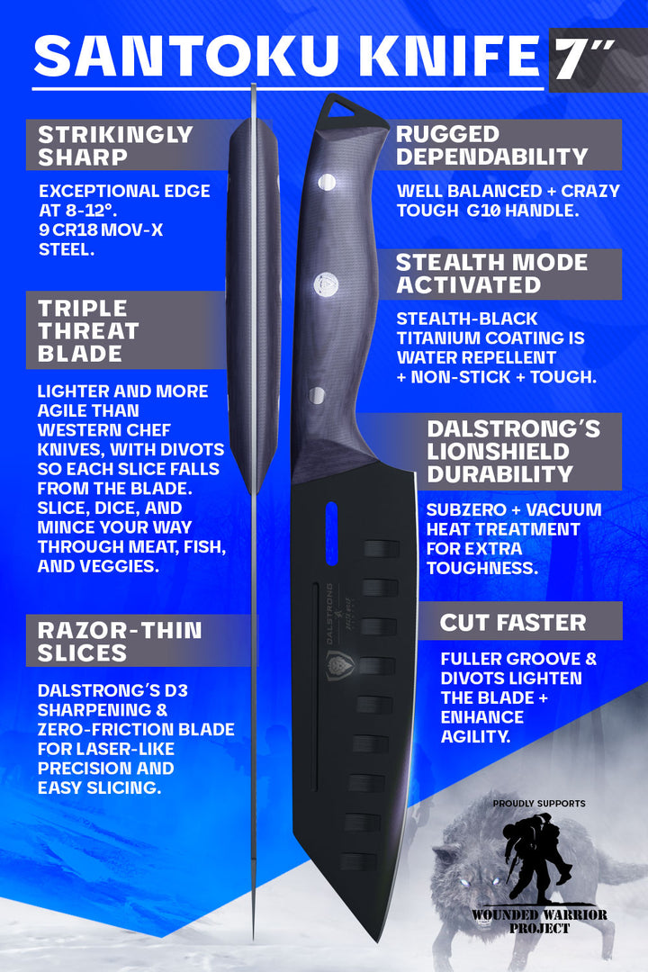Santoku Knife 7" | Delta Wolf Series | Dalstrong ©