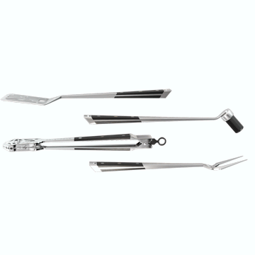 Tongs, Spatula, Fork, Silicone Brush | 4 Piece Premium Grill Kit | Dalstrong ©