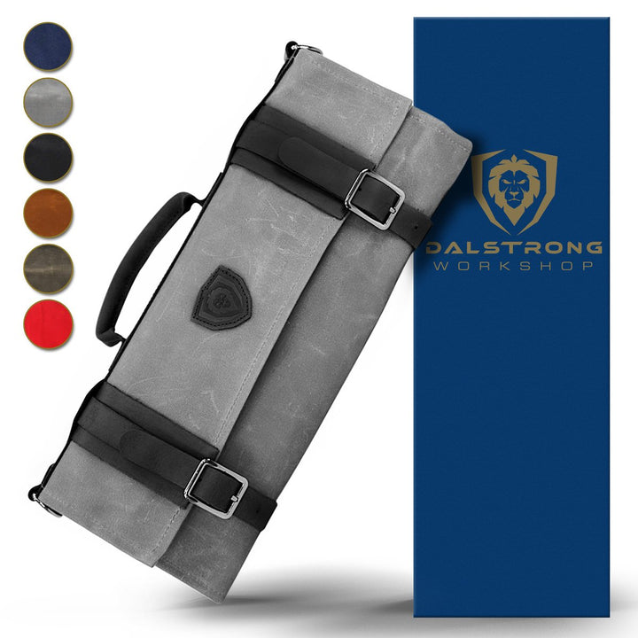 12oz Heavy Duty Canvas & Leather | Smoke Grey | Nomad Knife Roll | Dalstrong ©