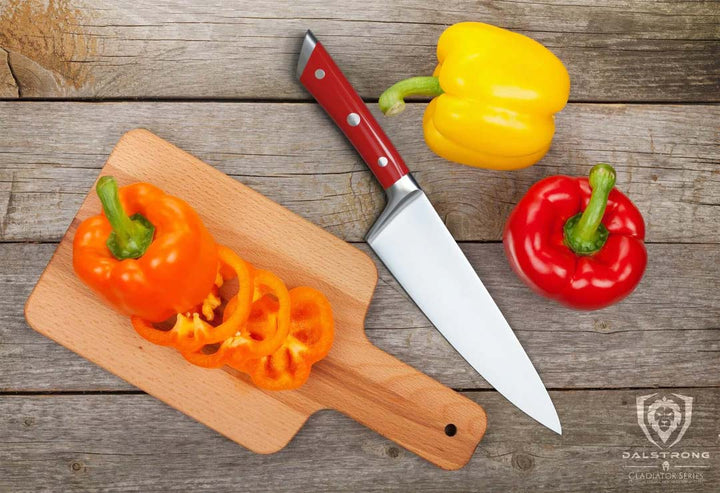 Chef's Knife 8" | Crimson Red Handle | Gladiator Series | NSF Certified | Dalstrong ©
